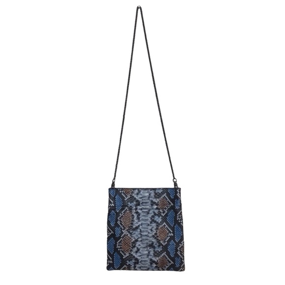 Free People Blue & Brown Snakeskin Pattern Chain Strap Crossbody Purse N… - Picture 9 of 14